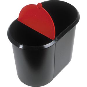 Produktbild für Papierkorb Helit Duo-System H61039-92, rot/schwarz