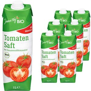 JedenTag Saft Tomatensaft, BIO, je 1 Liter, 6 Stück