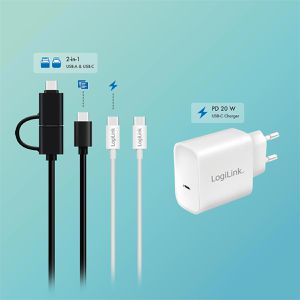 Produktbild für USB-Hub LogiLink UA0446, silber, mit Netzteil