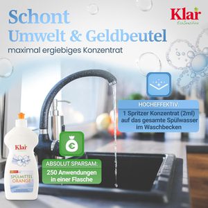 Produktbild für Spülmittel Klar EcoSensitive, Orangenduft, Konzentrat