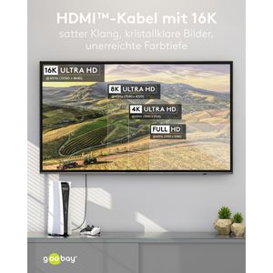 Produktbild für HDMI-Kabel Goobay Ultra96, 80073, vergoldete Stecker