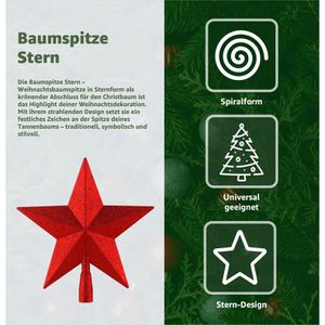 Produktbild für Christbaumspitze TK-Gruppe 98406, glitzernd, rot
