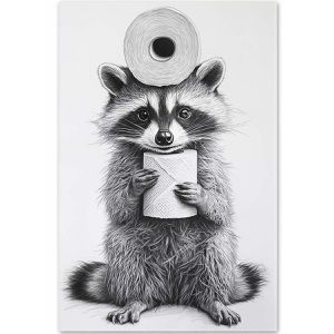 Wandbild Sinus-Art Waschbär mit Klopapier