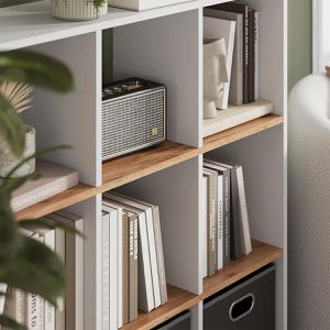 Produktbild für Bücherregal Vicco Nove, weiß / eiche