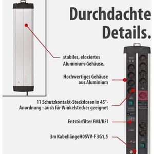 Produktbild für Steckdosenleiste Brennenstuhl Premium-Protect, 3m
