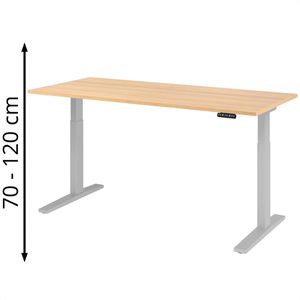 Schreibtisch Hammerbacher XMKA 19, eiche / silber