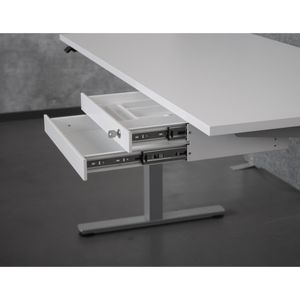 Produktbild für Unterbau-Schublade Hammerbacher UCT2/W, weiß, aus Metall