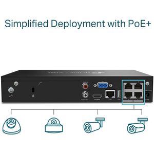 Produktbild für NVR TP-Link Vigi NVR1004H-4P, LAN, PoE, 4K