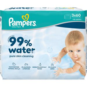 Feuchttücher Pampers 99% Water, 180 Tücher