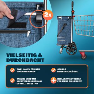 Produktbild für Einkaufstrolley Monzana 108232, blau, klappbar