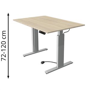 Produktbild für Schreibtisch Kerkmann Move 3 Tube, ahorn / silber