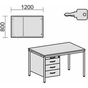 Produktbild für Schreibtisch Geramöbel 4 Fuß Eco N-522120-AL