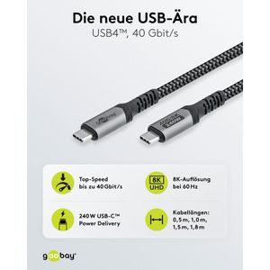 Produktbild für USB-Kabel Goobay 74212, USB4, 1,5 m