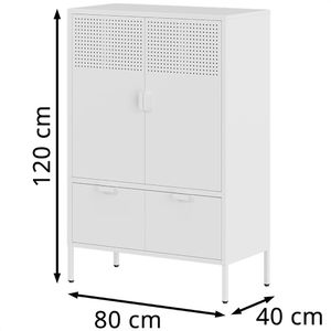 Produktbild für Highboard FlexiSpot CB10B-Hybrid, weiß aus Metall