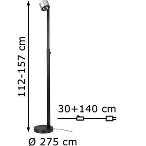 Produktbild für Stehlampe Paulmann Aldan, LED, schwarz, 120-150 cm