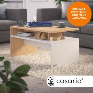 Produktbild für Couchtisch CASARIA Sacramento, aus Holz, eiche / weiß