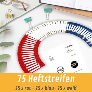 Produktbild für Heftstreifen perfect-line 34 x 150mm, farbig sortiert