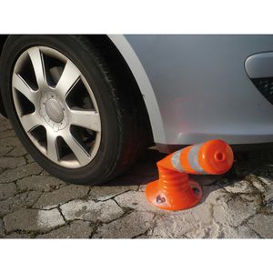 Produktbild für Absperrpfosten Schake 412212, orange/weiß, aus Kunststoff