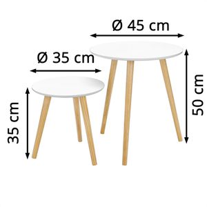 Produktbild für Beistelltisch Vasagle LET07WN, weiß, aus Holz