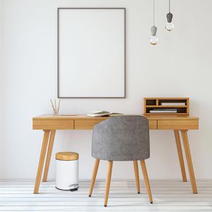 Produktbild für Mülleimer Relaxdays Bambus, weiß