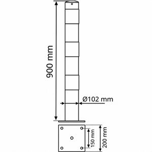 Produktbild für Absperrpfosten Schake 491PB, rot/weiß, aus Metall