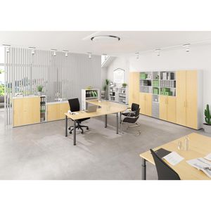 Produktbild für Schreibtisch Hammerbacher Y-Serie, eiche / graphit