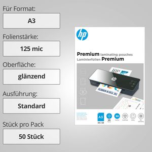 Produktbild für Laminierfolien HP Premium 9127, DIN A3