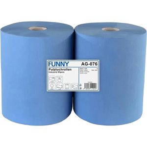 Putztuchrolle Funny AG-076, aus Zellstoff, blau