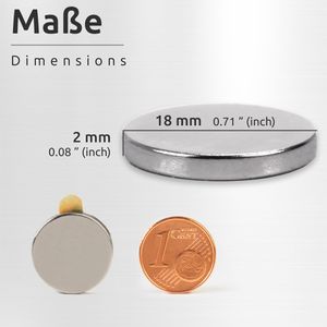 Produktbild für Magnete ECENCE silber, Neodym Magnet