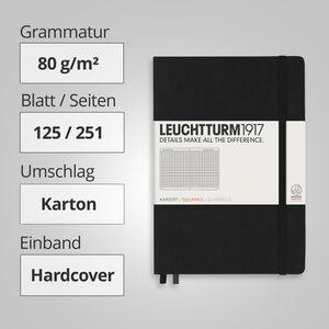 Produktbild für Notizbuch Leuchtturm1917 Medium, 315928, schwarz, A5