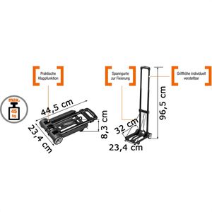 Produktbild für Sackkarre Meister Mini Paketroller, klappbar