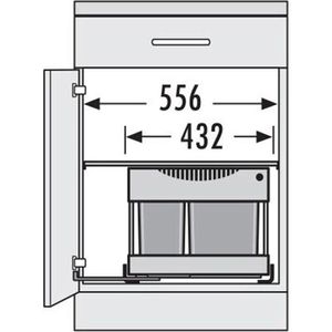 Produktbild für Einbaumülleimer Hailo Tandem S plus, 3644831