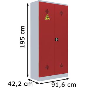 Produktbild für Umweltschrank Lüllmann 566254, grau / feuerrot