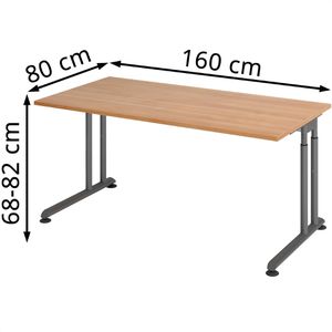 Produktbild für Schreibtisch Hammerbacher Z-Serie, nussbaum / graphit