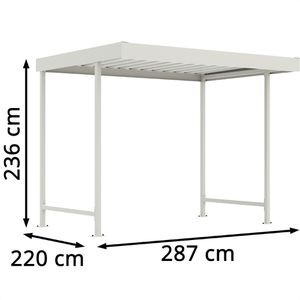 Produktbild für Fahrradunterstand WSM Leipzig L12, grauweiß, aus Metall