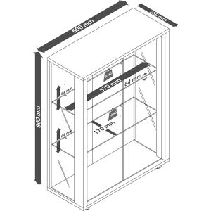 Produktbild für Glasvitrine VCM Udina, hängend