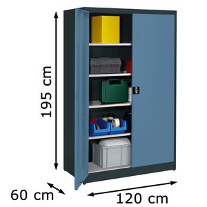 Produktbild für Werkzeugschrank Mauser MKSTS12/6/19, Metall, anthrazit / blau