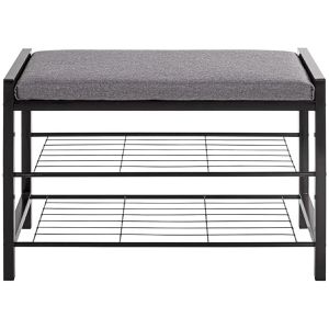 Produktbild für Schuhbank Haku-Möbel 54544, schwarz / grau, aus Metall
