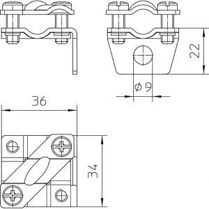 Produktbild für Erdungsklemme OBO 5051509, aus Stahl