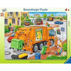 Ravensburger Puzzle 06346, Müllabfuhr, Rahmenpuzzle, ab 4 Jahre, 35 Teile