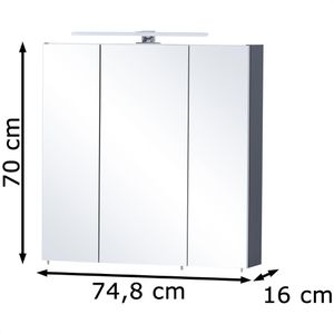 Produktbild für Spiegelschrank Schildmeyer Kent 153913, nachtblau