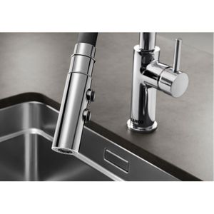 Produktbild für Küchenarmatur BLANCO CATRIS-S FLEXO, chrom/schwarz