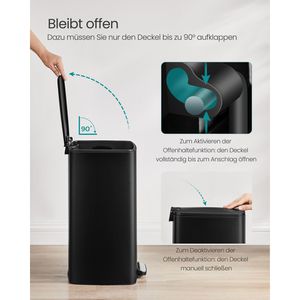 Produktbild für Mülleimer Songmics LTB593B02, tintenschwarz