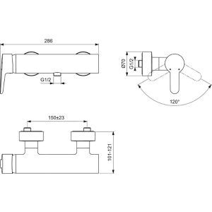 Produktbild für Duscharmatur Ideal-Standard Connect Blue, B9924AA, verchromt