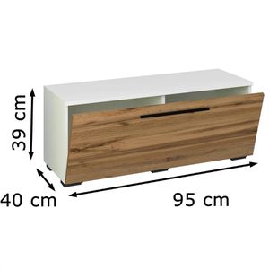 Produktbild für Lowboard VCM Arila S, aus Holz, weiß / honig eiche