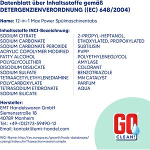 Produktbild für Spülmaschinentabs GOclean 12in1 Max Power