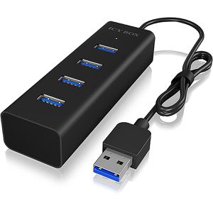 USB-Hub ICY-BOX IB-HUB1409-U3, schwarz, mit Metallgehäuse