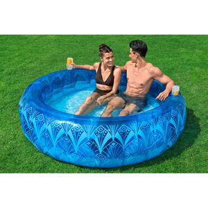 Produktbild für Aufstellpool Bestway 54479 Family Pool Bohème blau, rund