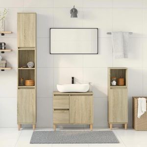 Produktbild für Badmöbel-Set vidaXL 3307669, sonoma eiche, 3-teilig