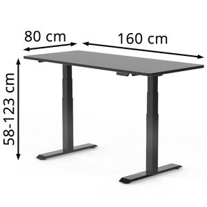 Produktbild für Schreibtisch FlexiSpot E7B 2026, schwarz / schwarz
